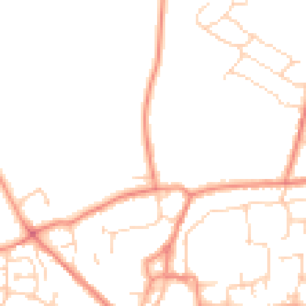 Daytime road noise heatmap for YO61 3JR