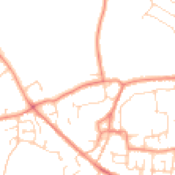Daytime road noise heatmap for YO61 3JS