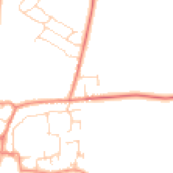 Daytime road noise heatmap for YO61 3LZ
