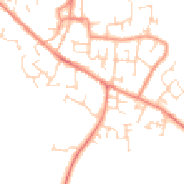 Daytime road noise heatmap for YO61 3NS