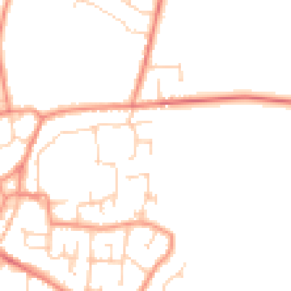 Daytime road noise heatmap for YO61 3QJ