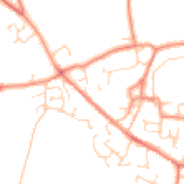Daytime road noise heatmap for YO61 3QS