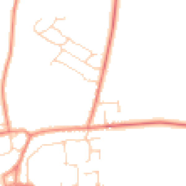 Daytime road noise heatmap for YO61 3QU