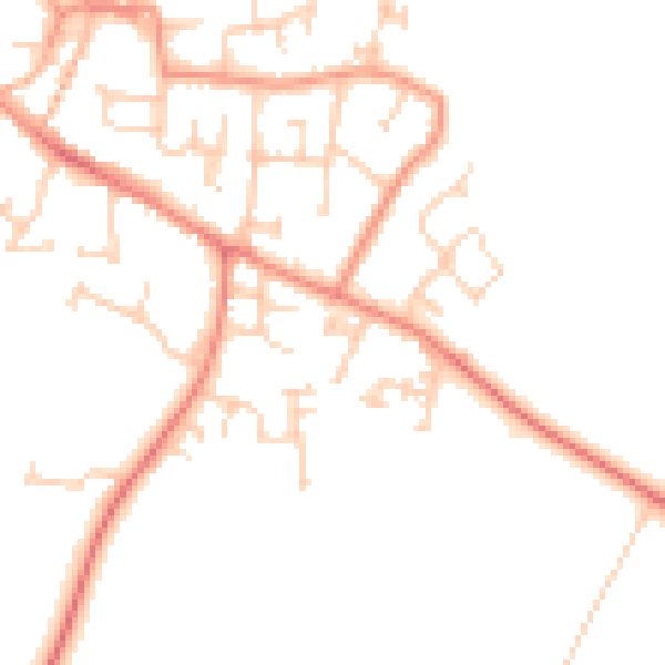 Daytime road noise heatmap for YO61 3QY