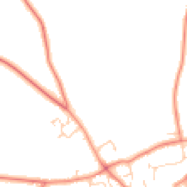 Daytime road noise heatmap for YO61 3SP
